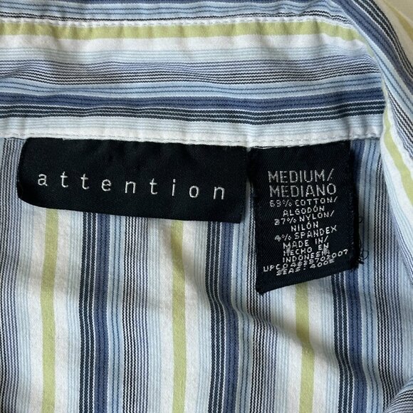 Attention Shirt Womens Medium Striped Button Up Long Sleeve Casual - Picture 3 of 8
